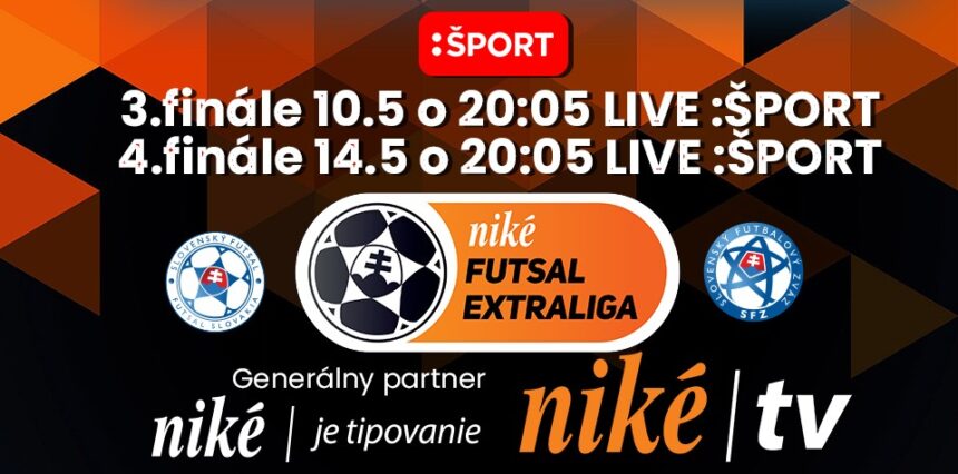 Vyvrcholenie bojov o titul v Niké Futsal Extralige prinesie v priamych prenosoch :ŠPORT na RTVS